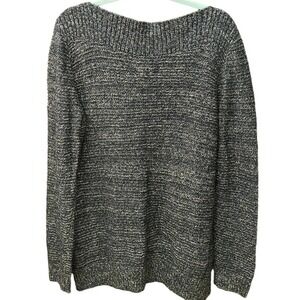 NWT Croft Barrow Metallic Gray silver Knit XL Sweater